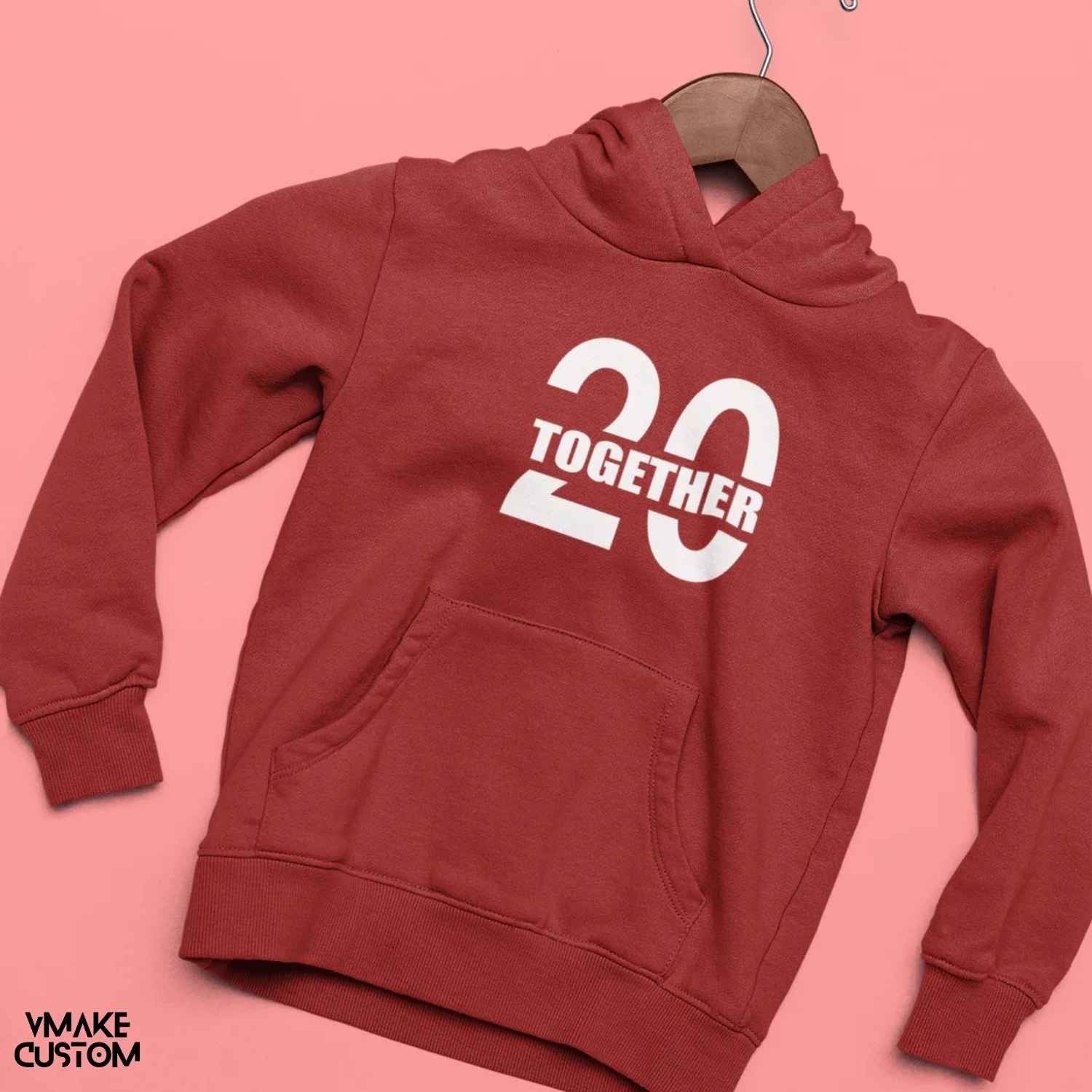 together since 2018 maroon hoodies for couple