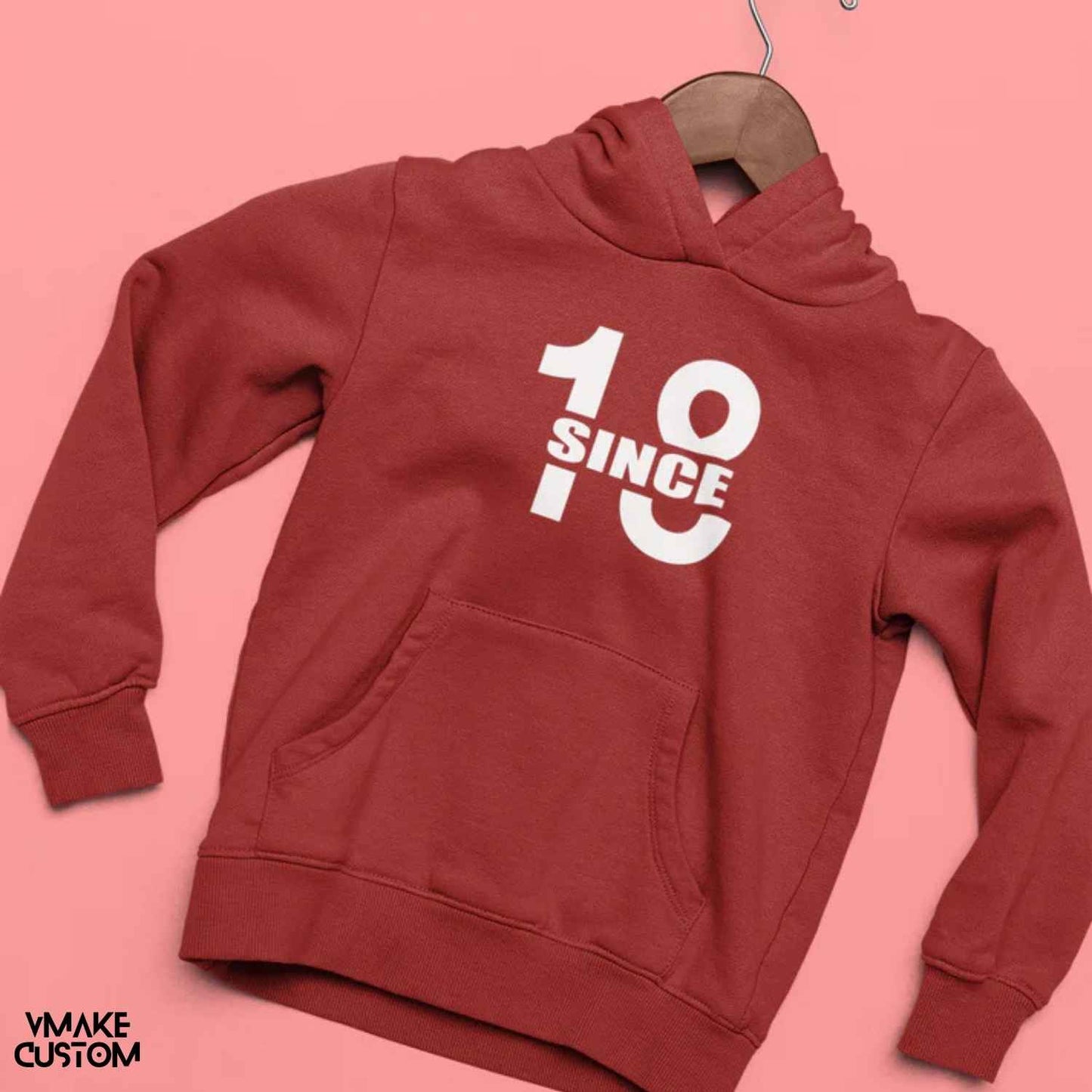 custom date together since 2018 maroon hoodies for couple vmakecustom